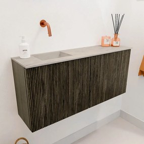 Mondiaz Joya DLux 90cm toiletmeubel shadow met wastafel faye links zonder kraangat opalo