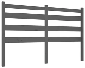 vidaXL Hoofdbord 156x4x100 cm massief grenenhout grijs