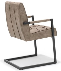 Eetkamerstoel - Jupiter - stof Cowboy retro lederlook taupe