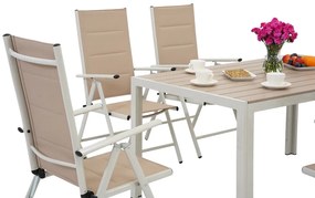 Verona polywood aluminium tuinset voor 6 personen Garden Point beige