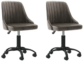 vidaXL Eetkamerstoelen draaibaar 2 st fluweel donkergrijs