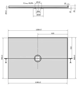 Polysan Mirai rechthoekige douchebak 2 randen rechts 120x80cm wit