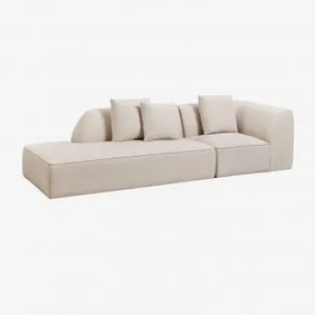 Modulaire Hoekbank Van 2 Delen Met Links Gestoffeerde Chaise Longue Cardea Chenille Crèmebeige - Sklum