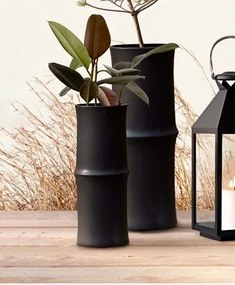 Vaas keramiek – vaas Bamboo, klein – vaas zwart