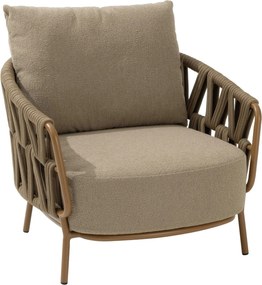 4 Seasons Outdoor Seasons Biarritz Living Chair Amber With Cushions Rope Taupe