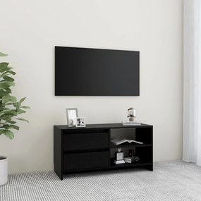 vidaXL Tv-meubel 80x31x39 cm massief grenenhout zwart