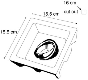 Inbouwspot wit 15 cm vierkant kantelbaar - Gypsy Stucco