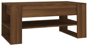 vidaXL Salontafel 102x55x45 cm bewerkt hout bruineikenkleurig