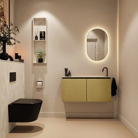 Mondiaz Ture DLux toiletmeubel 100cm oro met wastafel ostra rechts met kraangat