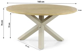 Dining Tuintafel  160 cm Aluminium/teak Taupe Rockville