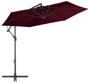 vidaXL Zweefparasol met aluminium paal 300 cm bordeauxrood