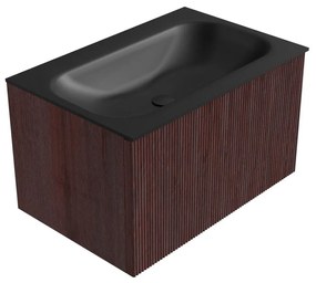 Mondiaz Kurve 70cm badmeubel ruby met 1 lade en wastafel big small midden zonder kraangat urban