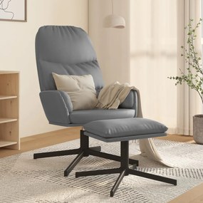 vidaXL Relaxstoel met voetenbank kunstleer grijs