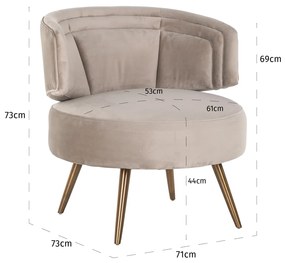 Velvet Fauteuil Khaki