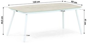 Stoel en Bank Loungeset 5 personen Aluminium/rope Wit  Lifestyle Garden Furniture Feraro