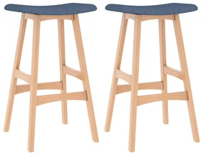 vidaXL Barkrukken 2 st stof blauw