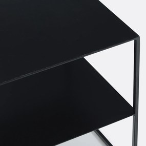 Nachttafel in staal, 2 legplanken, Janik
