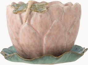 Plantenpot Jaylee van steengoed met schotel