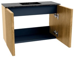 Mondiaz Joya DLux 60cm toiletmeubel oak met wastafel faye midden zonder kraangat lava