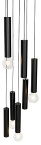 Design hanglamp zwart rond 7-lichts - Tuba Design E27 Binnenverlichting Lamp