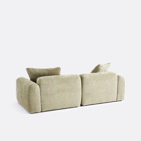 Modulaire bank, rechterhoek, met longchair van jacquard chenille, AMAD