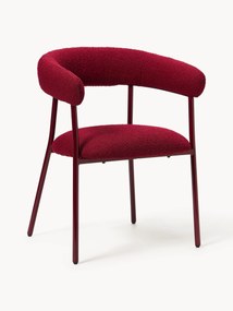 Bouclé eetstoelen Thiago met armleuningen, 2-delig