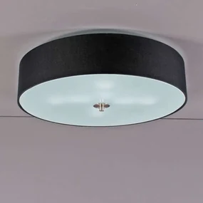 Stoffen Landelijke plafondlamp zwart 50 cm - Drum Modern, Landelijk / Rustiek E27 rond Binnenverlichting Lamp