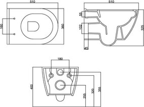 Kerra Viba Sua hangtoilet met douche wc en tornado flush wit