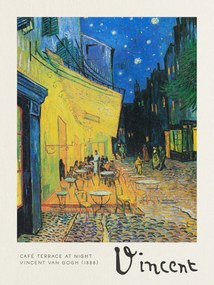 Kunstdruk Café Terras bij Nacht, (30 x 40 cm)
