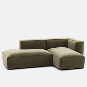 Rechthoekige bank in vintage fluweel Seven