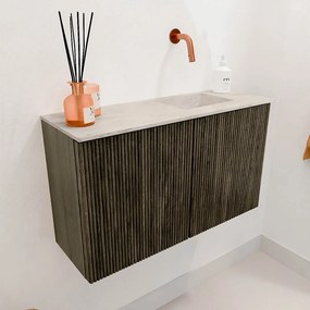 Mondiaz Joya DLux 70cm toiletmeubel shadow met wastafel faye rechts zonder kraangat ostra