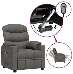 vidaXL Massagestoel elektrisch stof donkergrijs