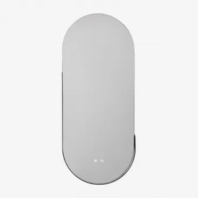 Ovale Wandspiegel Voor Badkamer Met Led-verlichting En Anti-condens 45x105 Cm Vacson Zwart - Sklum