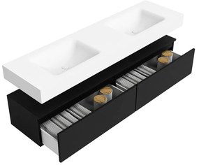 Zaro Alan badmeubel 170cm urban 2 lades met vrijhangende wastafel cloud dubbel zonder kraangat talc