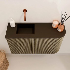 Mondiaz Joya 70cm toiletmeubel ronding rechts dusk met wastafel faye links zonder kraangat urban