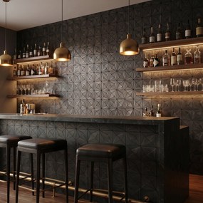 Decoratief Houten Wandpaneel | Nolan   Black | 60×60 cm | Amerikaans Notenhout