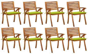 vidaXL Tuinstoelen 8 st met kussens massief acaciahout