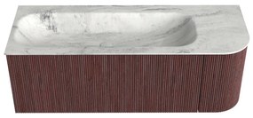 Mondiaz Kurve-dlux 125cm badmeubel ronding rechts ruby met 1 lade en deur en wastafel big medium links zonder kraangat opalo
