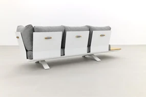 Suns Stockholm loungeset - White/teak - light antraciet