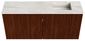 Mondiaz Joya DLux 90cm toiletmeubel ruby met wastafel faye rechts zonder kraangat ostra