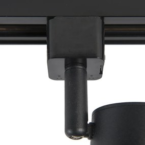 Modern railsysteem met 6 Spot / Opbouwspot / Plafondspots zwart 1-fase ovaal 100cm - Iconic Jeana GU10 Binnenverlichting Lamp
