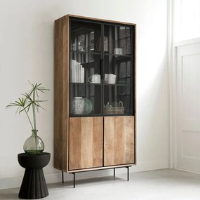 DTP Home Metropole Teak Buffetkast Met Zwarte Binnenkant 100 Cm - 100x40x210cm.