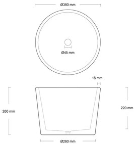 Urbi et Orbi Circum opbouw wastafel 38x26cm lichtgrijs