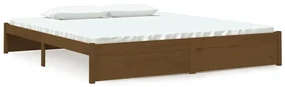 vidaXL Bedframe massief hout honingbruin 180x200 cm 6FT Super King