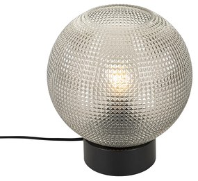 Design tafellamp zwart met smoke glas - Chico Design E27 bol / globe / rond Binnenverlichting Lamp