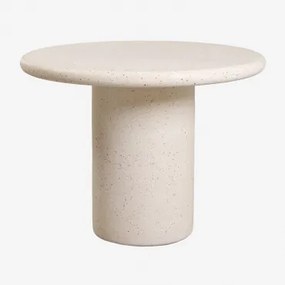 Ronde Eettafel Van Cement Emiria Ø100 Cm & Beige-crèmekleurig Terrazzo - Sklum