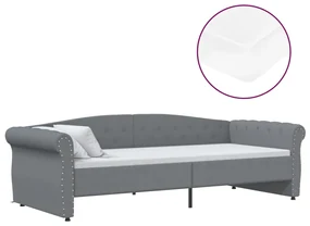 vidaXL Slaapbank met matras en USB stof lichtgrijs 90x200 cm
