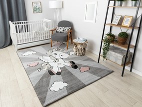 Tapijt PETIT UNICORN EENHOORN  grijskleuring