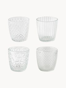 Waxinelichthouder Marilu van glas, set van 4