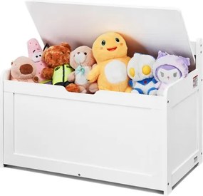 VEVOR Kinderbank Speelgoed Opbergbank, Bank met Opbergruimte Kinderspeelgoedkist, Speelgoedopberger, Speelgoedkist met Scharnierend Deksel en Rugleuning, 830 x 455 x 609 mm Wit